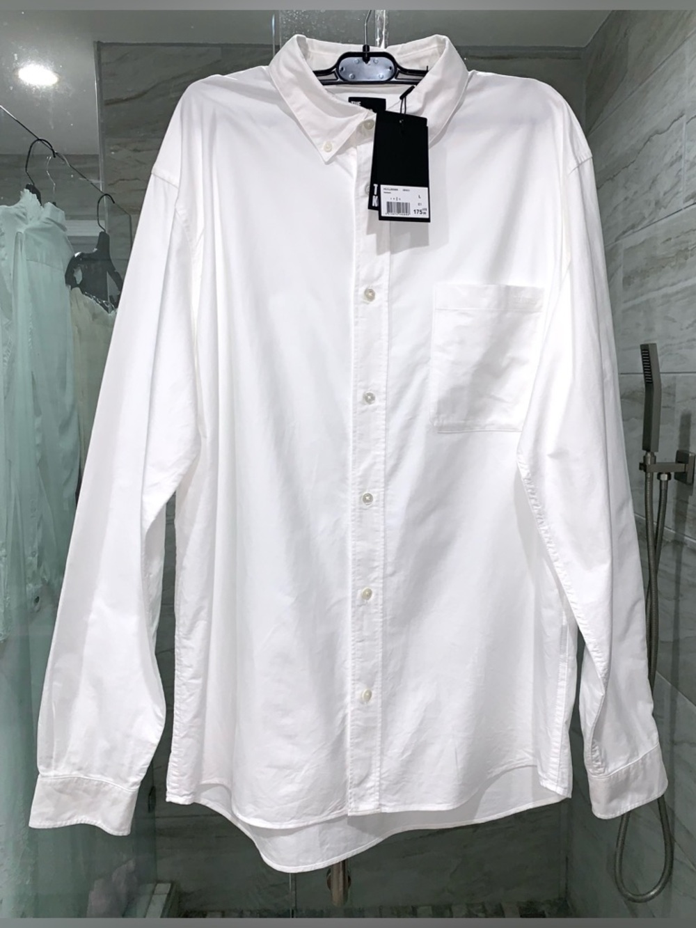 The KOOPLES $175 NWT Classic White Button-Down Men’s Shirt, Size L.